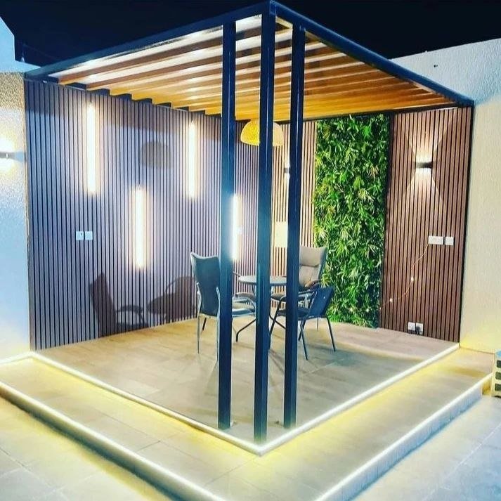 تصميم برجولات وجلسات خارجية.